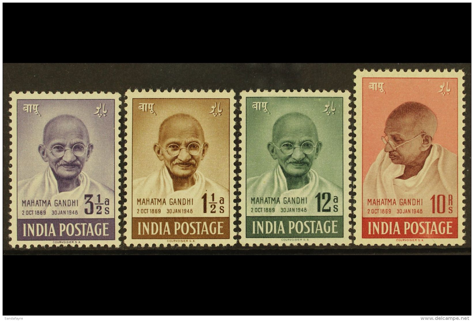 1948 Gandhi Complete Set, SG 305/08, Fine Mint, Very Fresh. (4 Stamps) For More Images, Please Visit... - Altri & Non Classificati