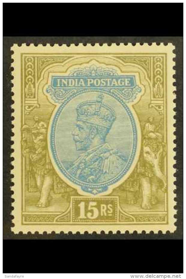 1926-33 15R Blue And Olive (wmk Upright), SG 218, Never Hinged Mint. For More Images, Please Visit... - Autres & Non Classés