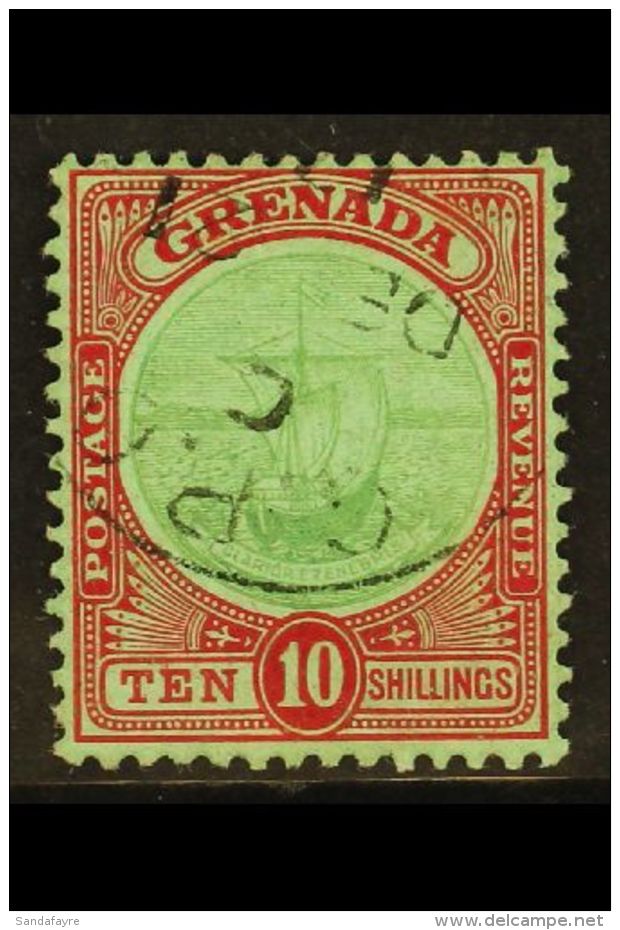 1913 10s Green And Red On Green, SG 101, Very Fine Used, Neat Cds Cancel. For More Images, Please Visit... - Grenada (...-1974)