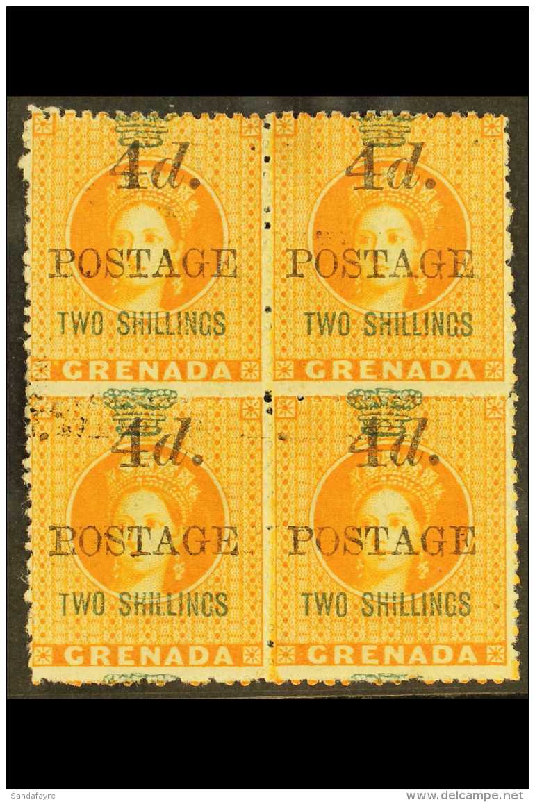 1888 4d On 2s Orange, 5mm Spacing, SG 42, Superb Mint Og Block Of 4. For More Images, Please Visit... - Grenade (...-1974)