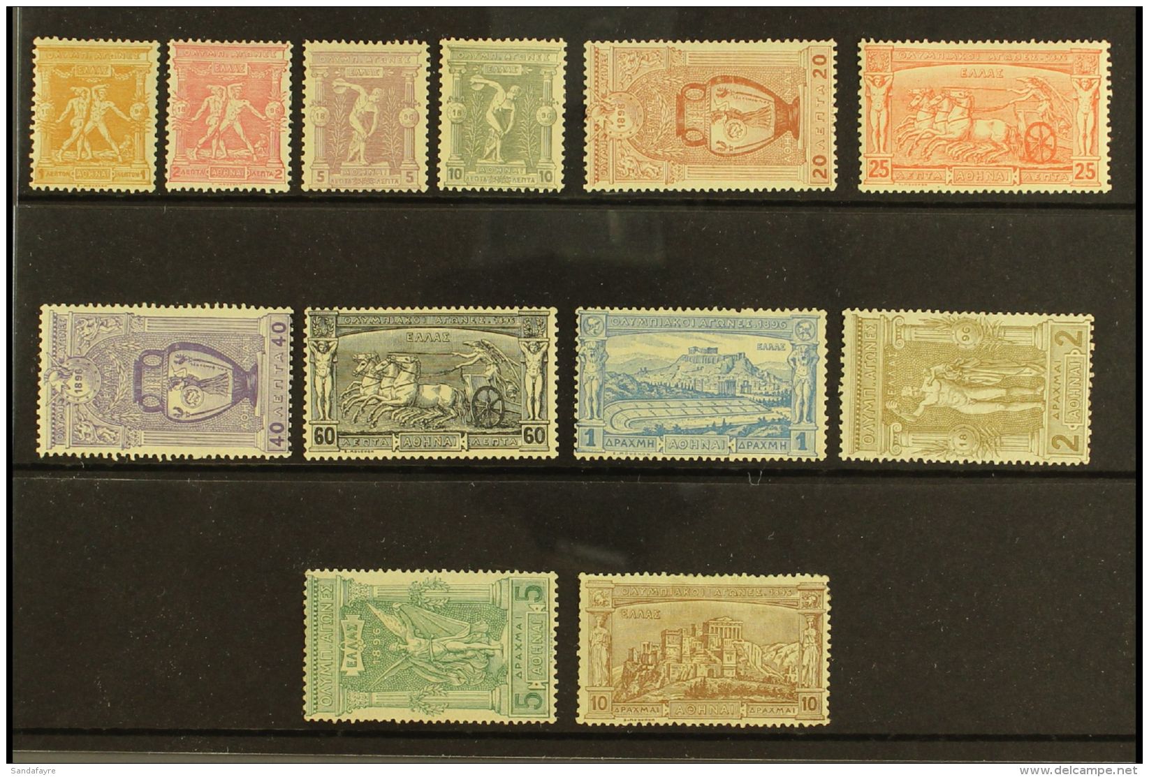 1896 Olympics Complete Set (Michel 96/107, SG 110/21), Fine Mint, 10d With A Few Short Perfs, Fresh Colour, Cat... - Altri & Non Classificati