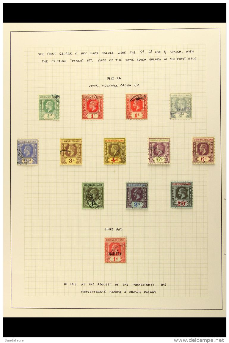 1912-62 FINE USED COLLECTION An Attractive Collection, Neatly Presented, That Includes 1912-24 KGV Definitive Set... - Îles Gilbert Et Ellice (...-1979)