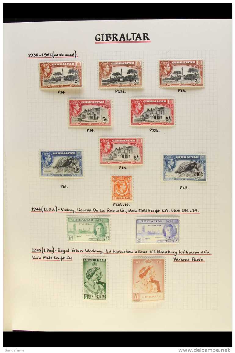 1937-51 COMPREHENSIVE MINT COLLECTION Neatly Presented On Album Pages &amp; Only One Stamp Missing To Complete,... - Gibilterra