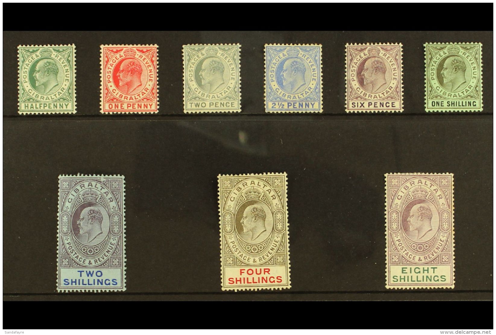 1906-11 KEVII New Colour Definitive Set, SG 66/74, Some Tiny Imperfections, Generally Fine Mint (9 Stamps) For... - Gibilterra