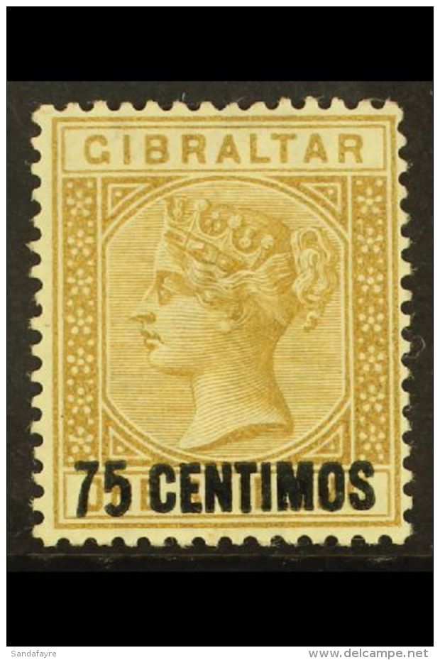 1889 75c On 1s Bistre "Short Foot On 5" Variety, SG 21a, Fine Mint For More Images, Please Visit... - Gibilterra
