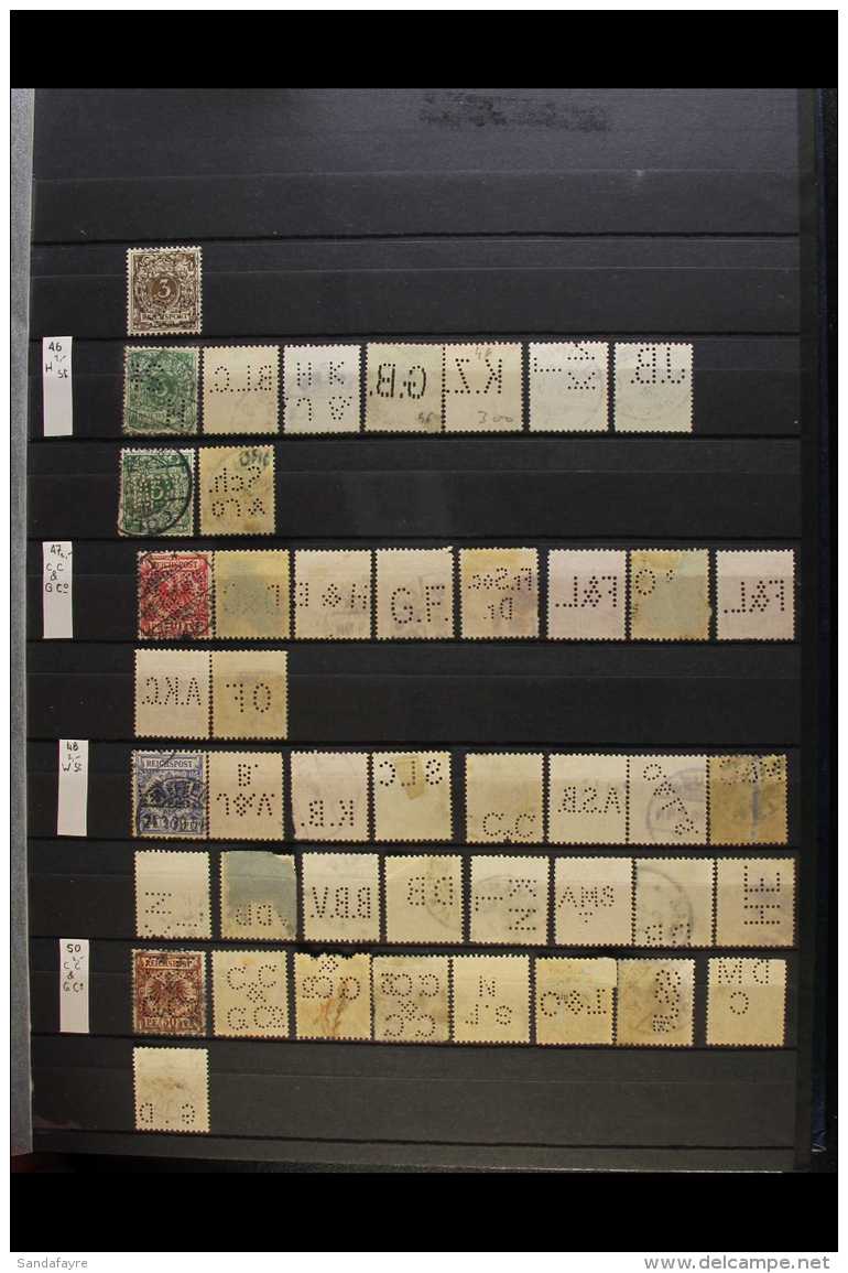 PERFINS 1889-1933 Interesting Collection Of Used Stamps With Various Commercial Perfins Presented In A Stockbook,... - Altri & Non Classificati