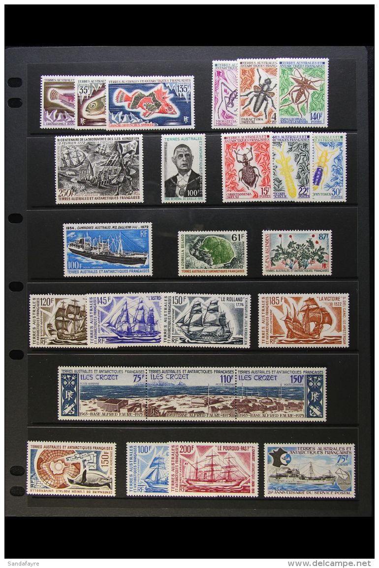 TAAF 1972-1976 NEVER HINGED MINT COLLECTION On Stock Pages, All Different, Inc 1972 &amp; 1973 Insects Sets, 1972... - Autres & Non Classés