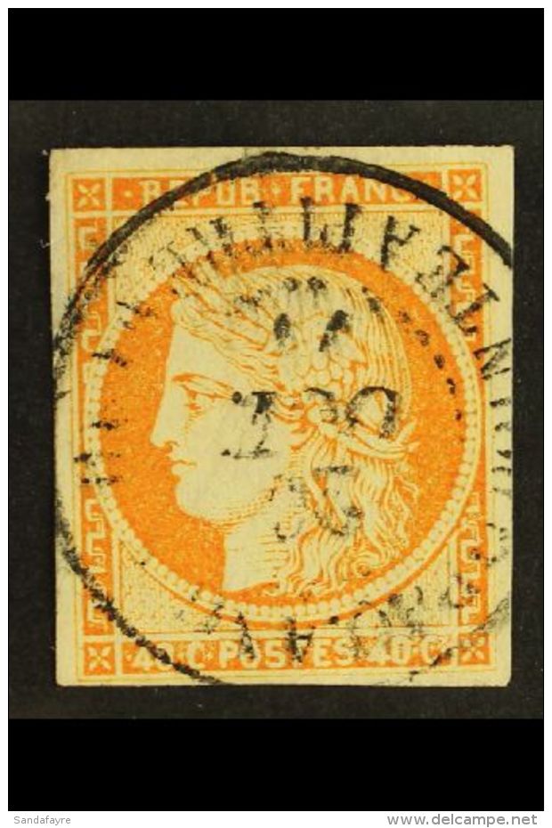 GUADELOUPE 1871 40c Orange, Ceres, Yv 13, Fine Used With "Guadeloupe Pointe A Pitre" Cds Cancel. For More Images,... - Autres & Non Classés