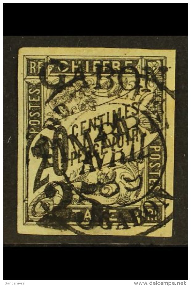 GABON 1889 "25" On 20c Black "Gabon Timbre" Overprint On Postage Due (Yvert 13, SG 13), Fine Used, Four Large... - Altri & Non Classificati
