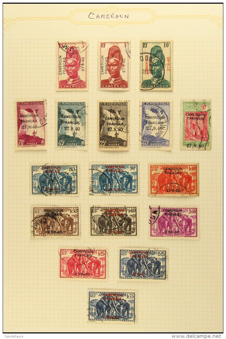 CAMEROUN 1915-58 Used Collection On Album Pages, Includes 1915 "Corps Expeditionnaire" Opts To 25c And 35c, 1916... - Altri & Non Classificati