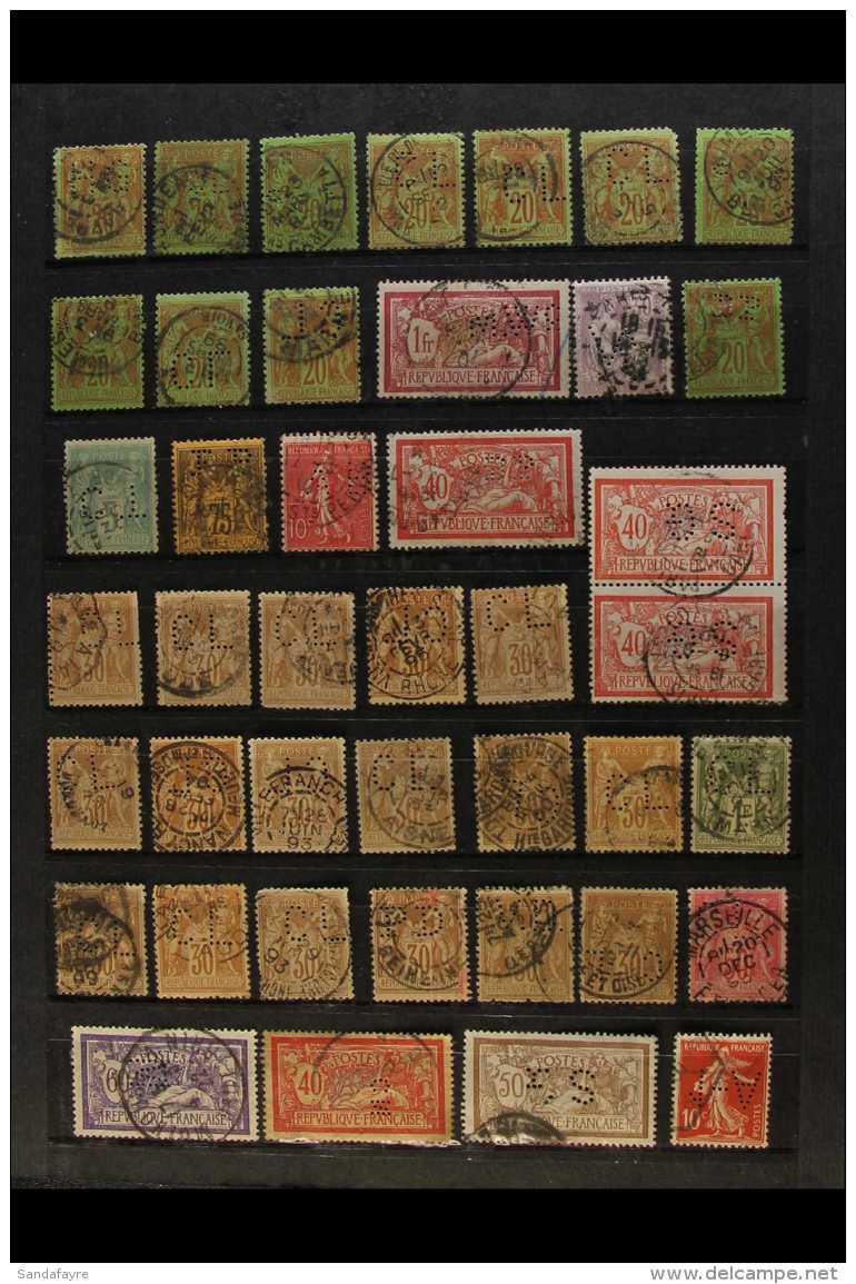 PERFINS 1860's-1950's Interesting Collection/accumulation Of Used Stamps With Various Commercial Perfins In A... - Altri & Non Classificati