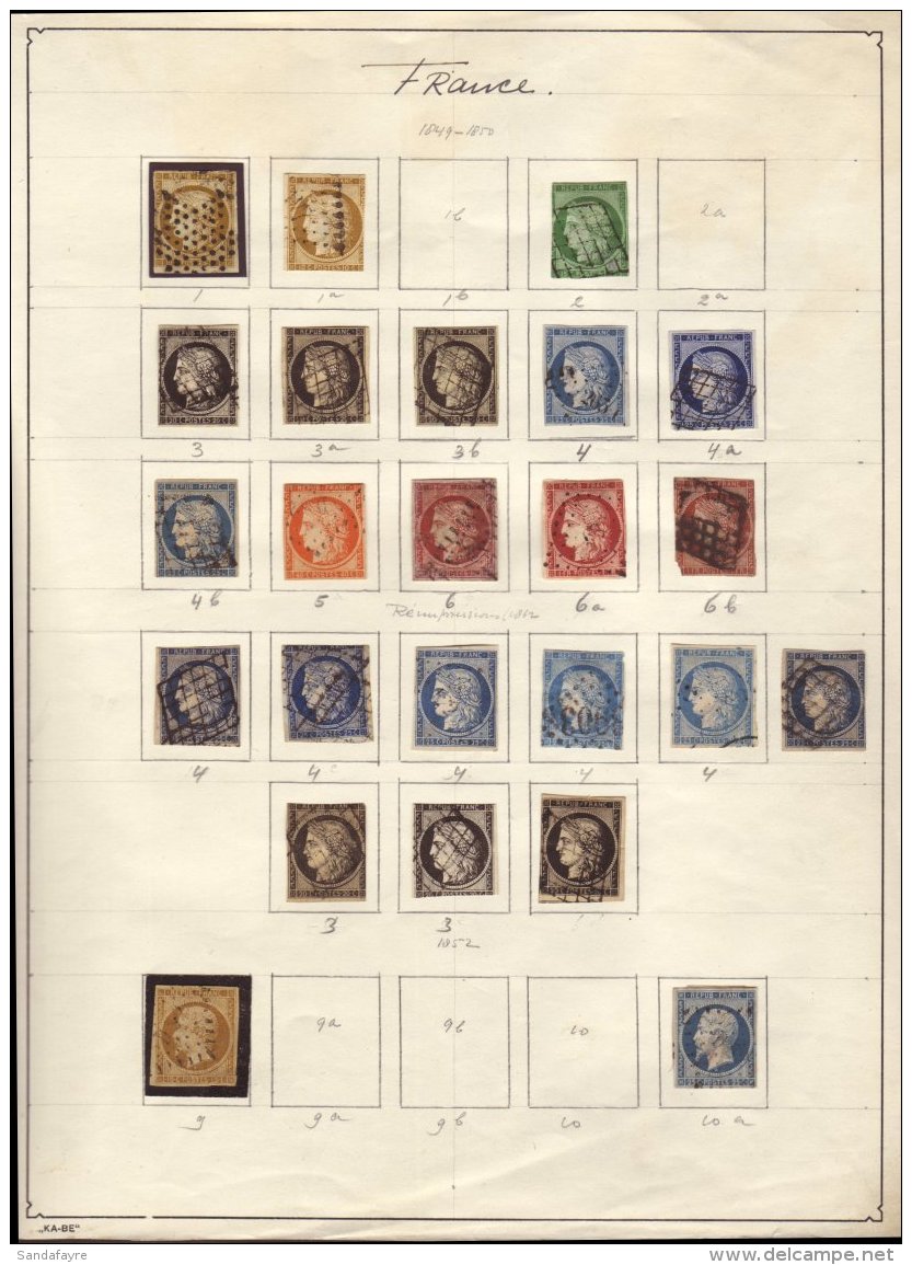 1849-52 OLD TIME " 2nd REPUBLIC" COLLECTION Presented On An Album Page. We See A Used, Valuable Imperf Collection... - Autres & Non Classés