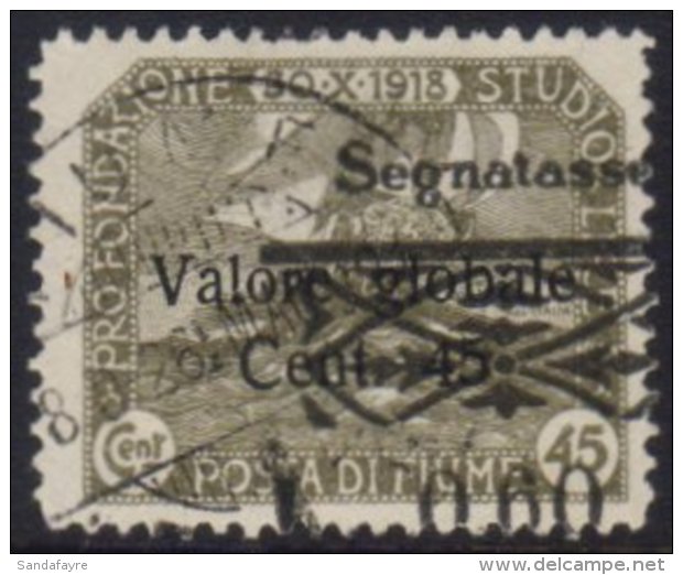 POSTAGE DUE 1921 60c On 45c "Segnatasse" Overprint On "Valore Globale" With Large Thin Letters, Showing... - Fiume