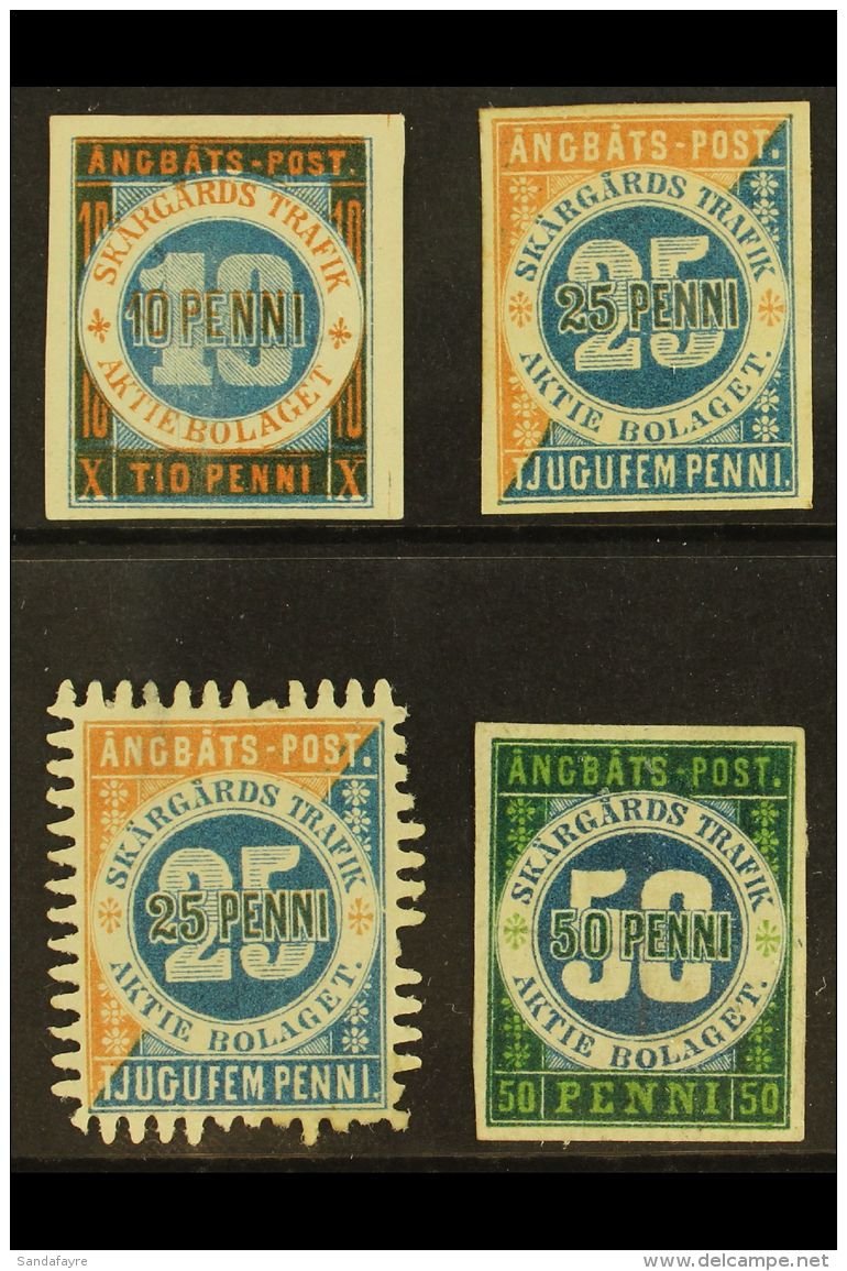 SKARGARDS TRAFIK 19th Century Ship Company Local Stamps, Comprising 10p, 25p &amp; 50p Imperfs And 25p Rouletted... - Altri & Non Classificati