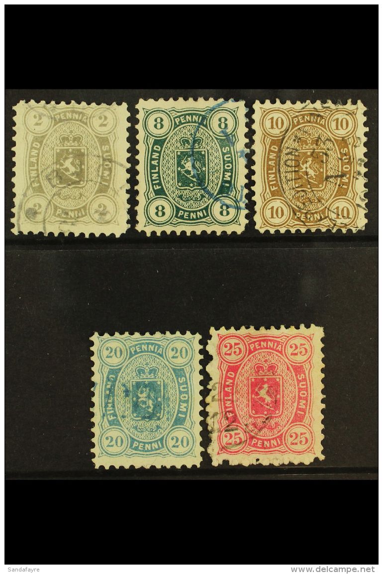 1875-84 Senate Printing Perf 11 All Different Selection On A Stock Card, Comprising 2p Grey, 8p Green (blue Pmk),... - Altri & Non Classificati