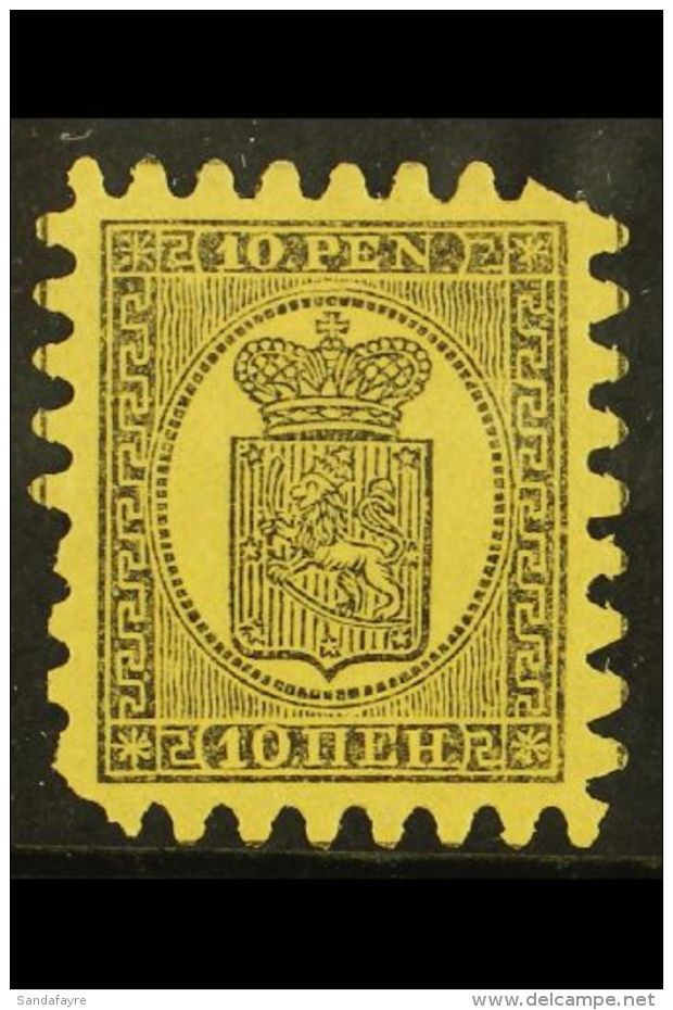 1871 10p Black/yellow, Wove Paper, Type II Serpentine Roulette, SG 58, Mint, Part OG With 2 Blunt Corners For More... - Autres & Non Classés