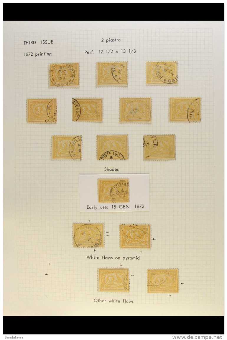 1872-75 SPHINX &amp; PYRAMID - PENASSON PRINTING. 2pi YELLOW (SG 32) Specialized Used Study Collection Written Up... - Altri & Non Classificati