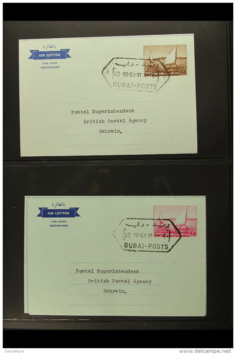 AIRLETTERS 1964 20np, 30np &amp; 40np "Dhow" Design Airletters, Each Addressed To The British Postal Agency In... - Dubai