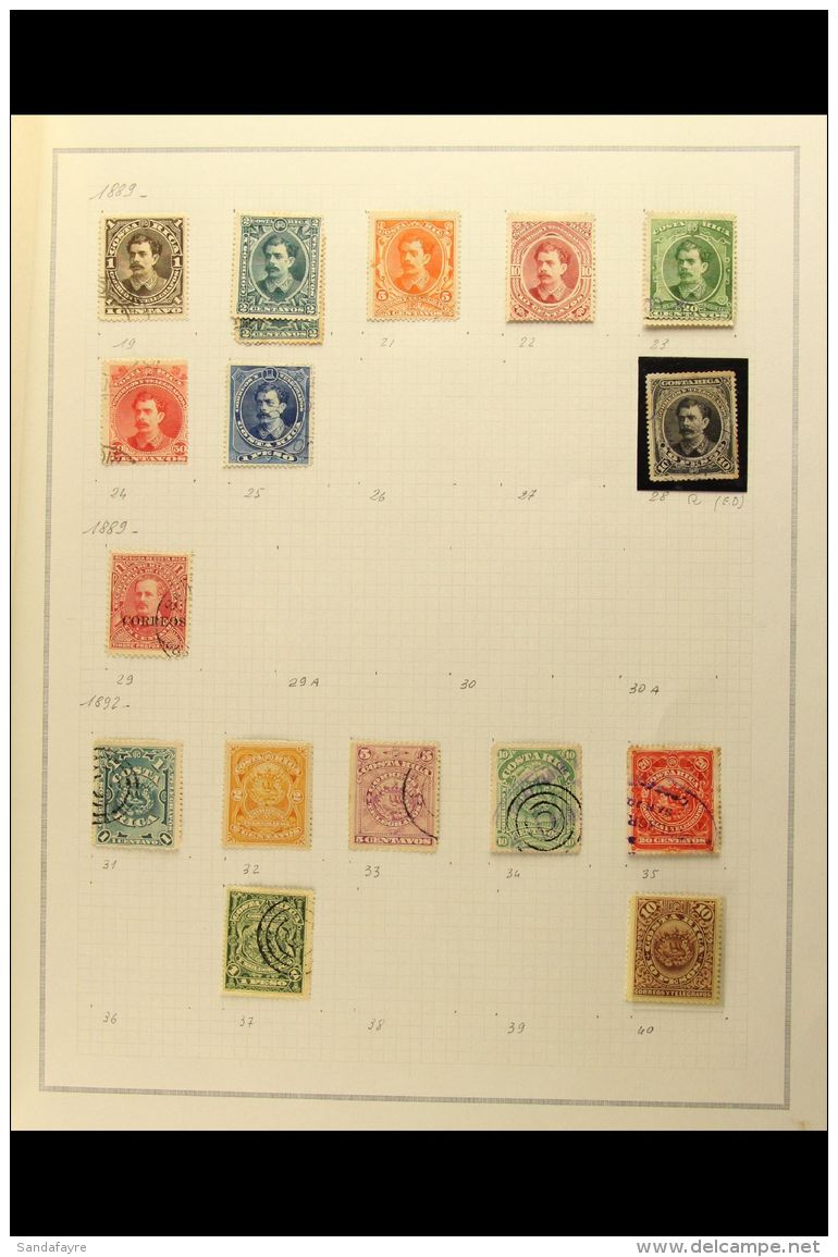 1863-1903 OLD TIME COLLECTION A Useful Mint &amp; Used Collection On Album Pages That Includes 1863 Set, 1882 5c... - Costa Rica