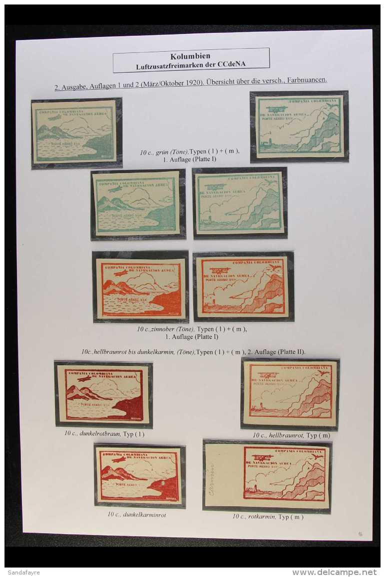 SCADTA 1920 ATTRACTIVE SPECIALIZED UNUSED COLLECTION (no Gum As Issued) With Many Identified Shades &amp;... - Colombia