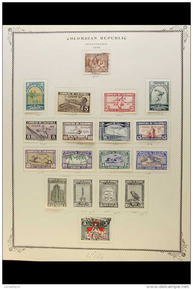 1910-60 MINT AND USED COLLECTION A Mostly All Different Collection On Album Pages Which Includes 1910 Centenary... - Colombia