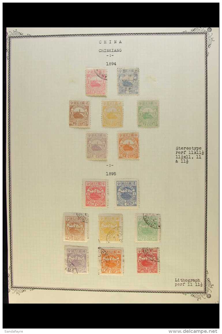 CHINKIANG LOCAL STAMPS 1894-1895 Interesting All Different Mint &amp; Used Collection On Leaves, Inc 1894 Set... - Autres & Non Classés