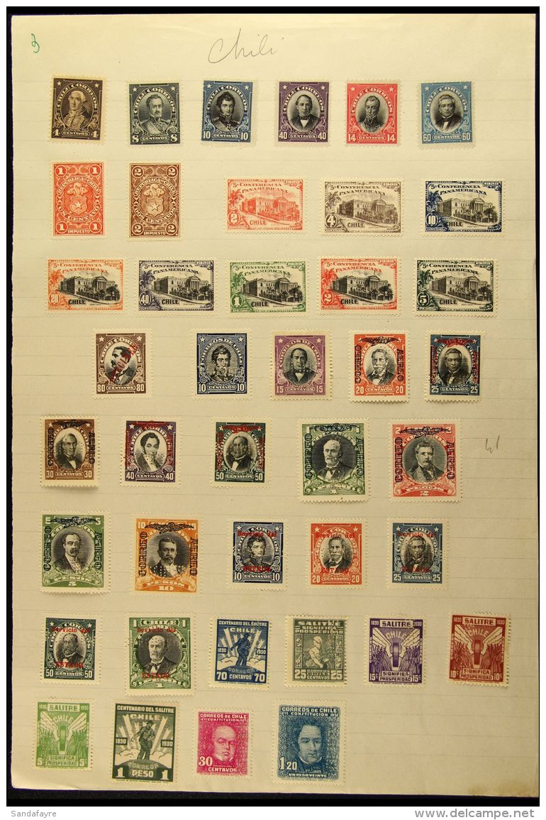 1877-1934 MINT COLLECTION ON UPU ARCHIVE PAGES An All Different Display On French Colonial UPU Archive Pages, As... - Cile