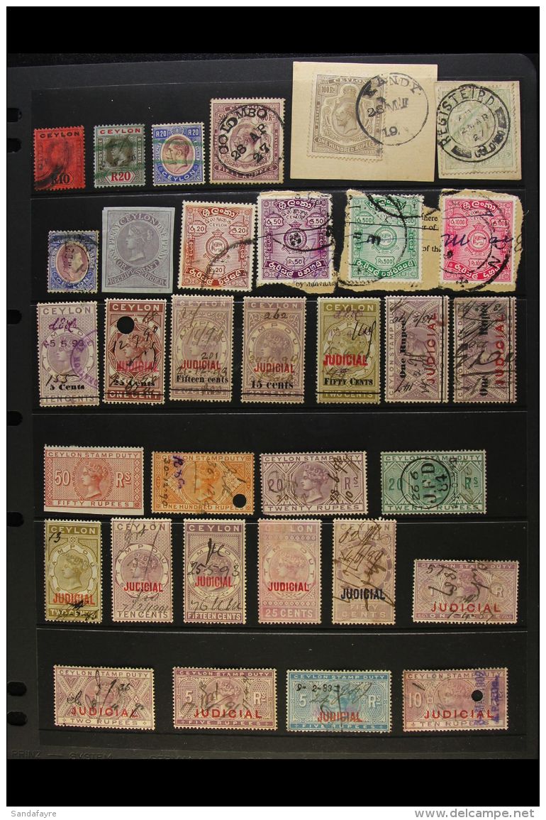 REVENUE STAMPS - POWERFUL HOARD A Substantial Accumulation On Stockleaves, Stockcards And Dealer's Display Sheets,... - Ceylon (...-1947)