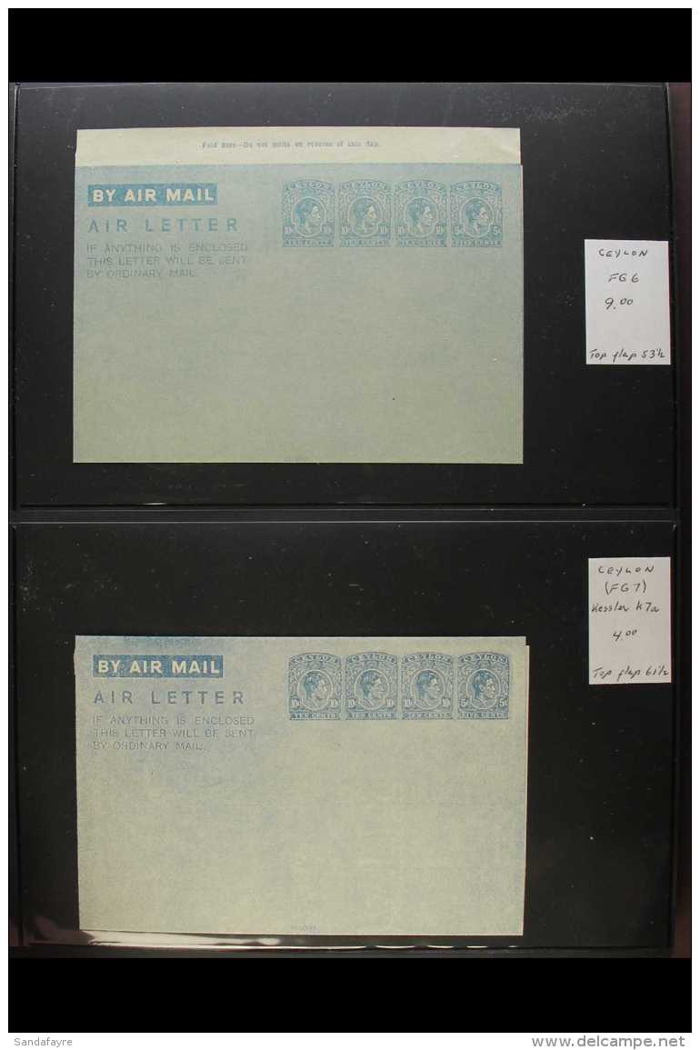 AEROGRAMMES 1947-99 UNUSED COLLECTION Clean &amp; Fine Lot Housed In An Album, Largely Complete From 1947 KGVI 35c... - Ceylon (...-1947)