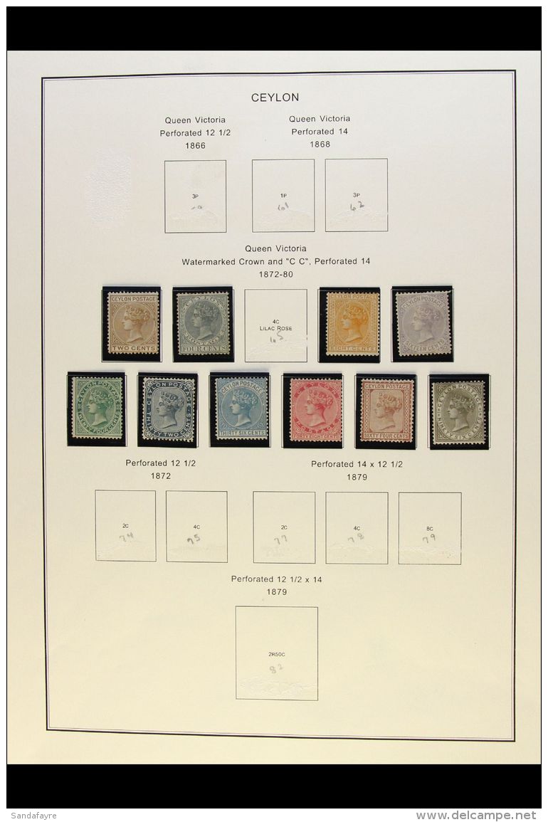 1872-1895 MINT COLLECTION In Hingeless Mounts On Pages, ALL DIFFERENT, Inc 1872-80 Set (ex 4d Rosy-mauve, Some... - Ceylon (...-1947)