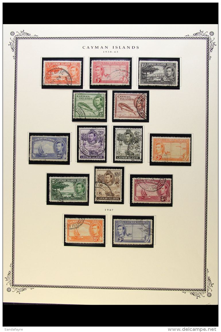 1937-65 FINE USED COLLECTION Presented On Printed Album Pages. Includes 1938-48 Definitive Set, Plus Some... - Cayman (Isole)