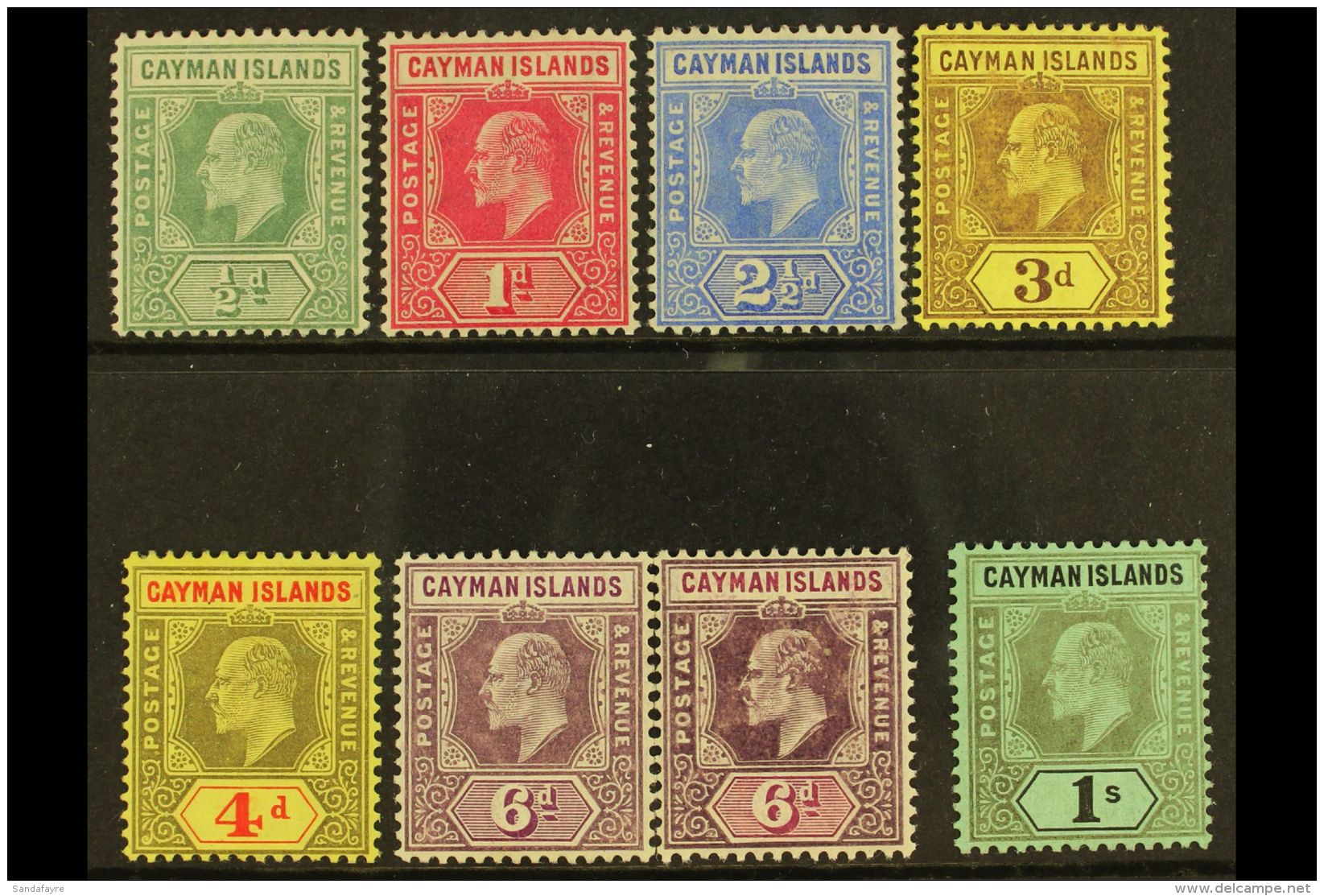 1907-09 MCA Wmk Set Inc Both 6d Shades To 1s, SG 25/31, Fine Mint (8 Stamps) For More Images, Please Visit... - Cayman (Isole)