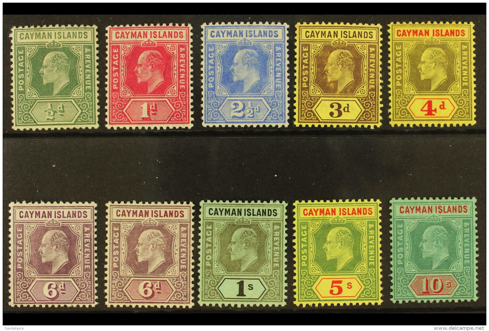 1907-09 MCA Set With Both 6d Shades, And CA 10s, SG 25/32 &amp; 34, Very Fine Mint. (10) For More Images, Please... - Kaaiman Eilanden