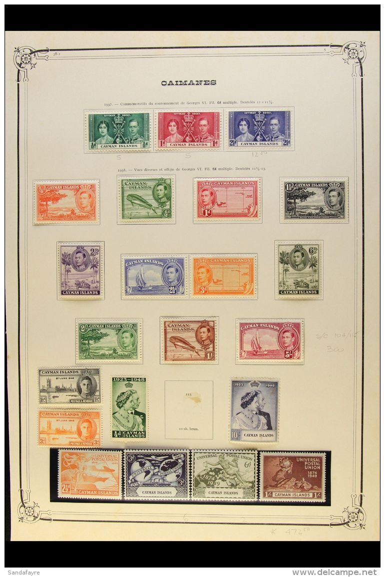 1900-1948 OLD TIME MINT COLLECTION Presented On A Set Of Old Printed Album Pages. ALL DIFFERENT With QV 1d, KEVII... - Iles Caïmans