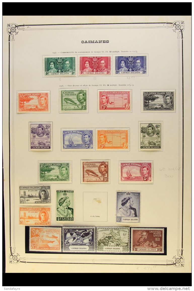 1900-1948 OLD TIME MINT COLLECTION Presented On A Set Of Old Printed Album Pages. ALL DIFFERENT With QV 1d, KEVII... - Cayman (Isole)