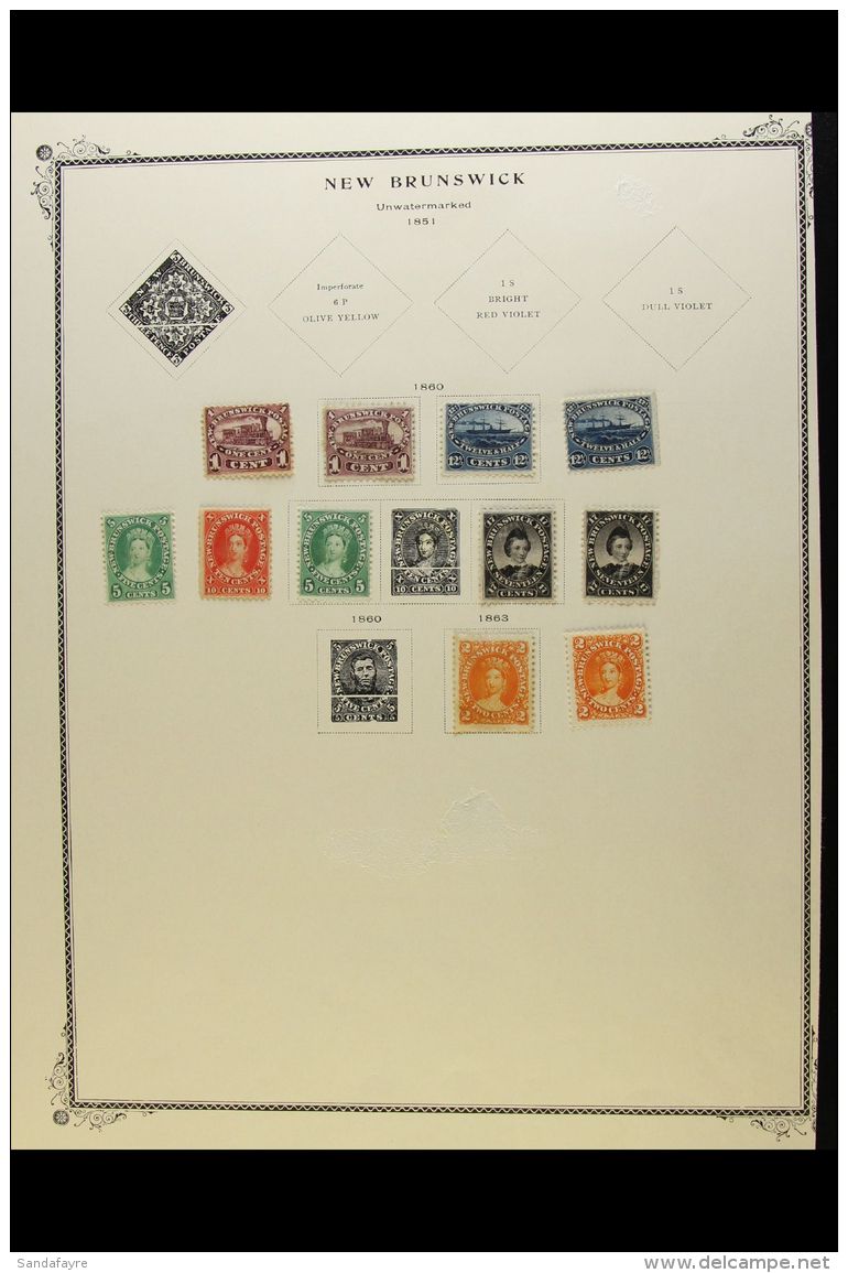 NEW BRUNSWICK, P.E.I. &amp; NOVA SCOTIA Collection Of Mint &amp; Used Stamps On Three Album Pages Includes The New... - Altri & Non Classificati
