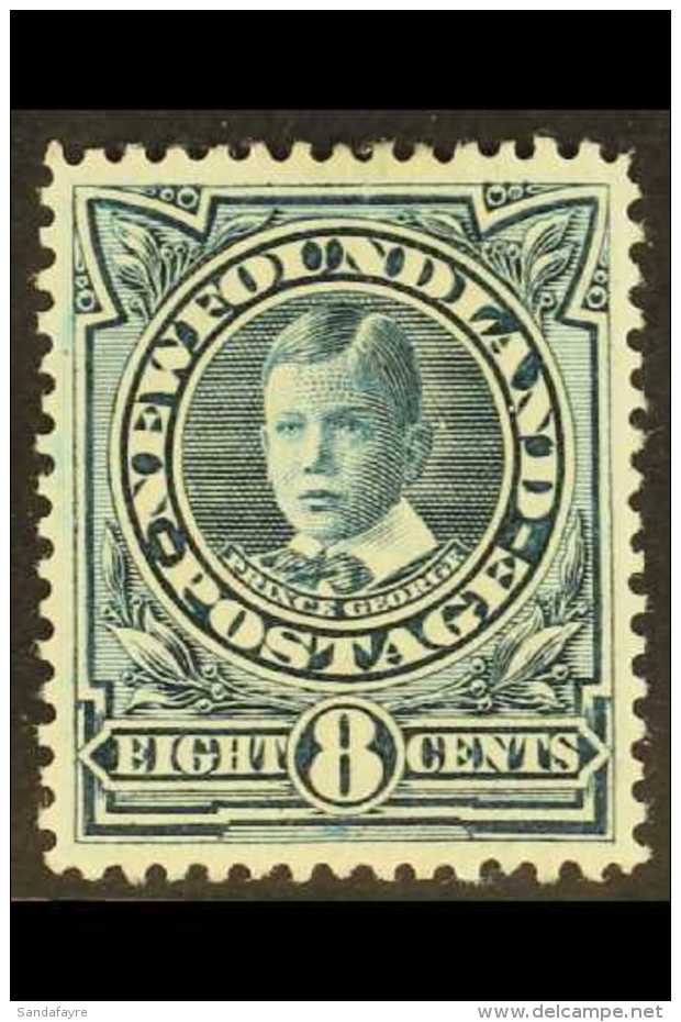 1911-16 8c Greenish-blue Prince George, SG 123a, Fine Mint, Well Centered. For More Images, Please Visit... - Other & Unclassified