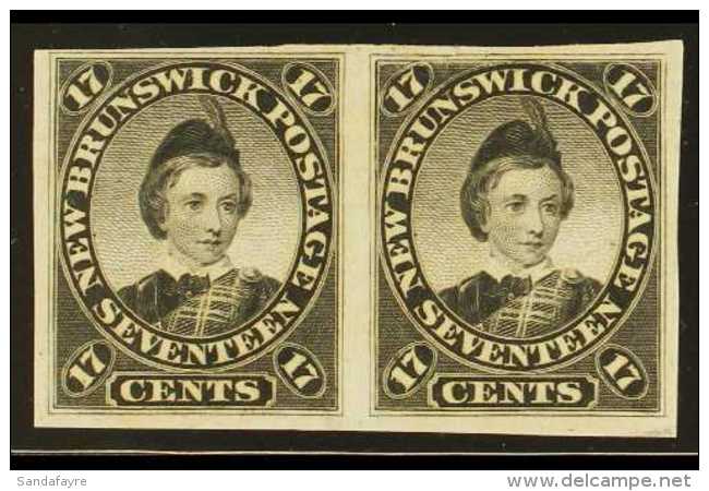 1860-63 17c Black Prince Of Wales IMPERF PROOF PAIR On India Paper. Impressive (pair) For More Images, Please... - Altri & Non Classificati