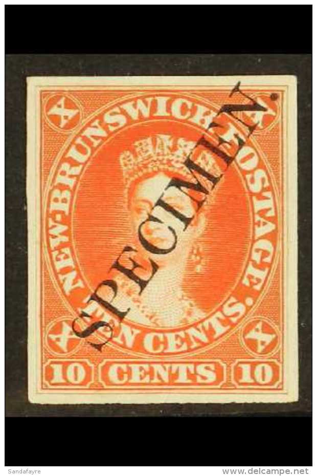 1860-63 10c Vermilion IMPERF PLATE PROOF With Large Diagonal Serifed "SPECIMEN" Overprint In Black. For More... - Sonstige & Ohne Zuordnung