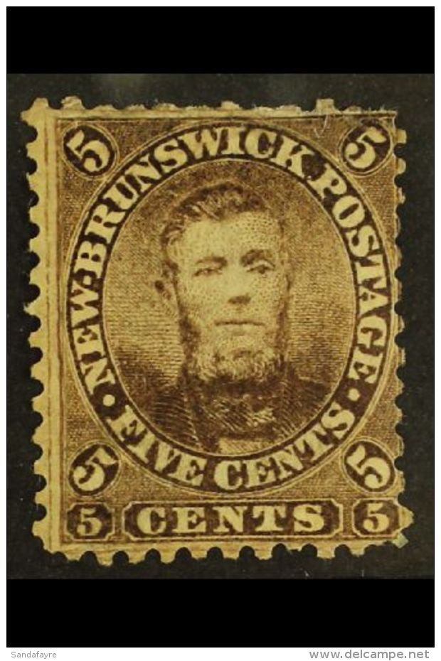 1860 5c Brown Charles Connell (as SG 13, Scott 5) Mint - A Proof On 'regular' Stamp Paper With Margins Added And... - Autres & Non Classés