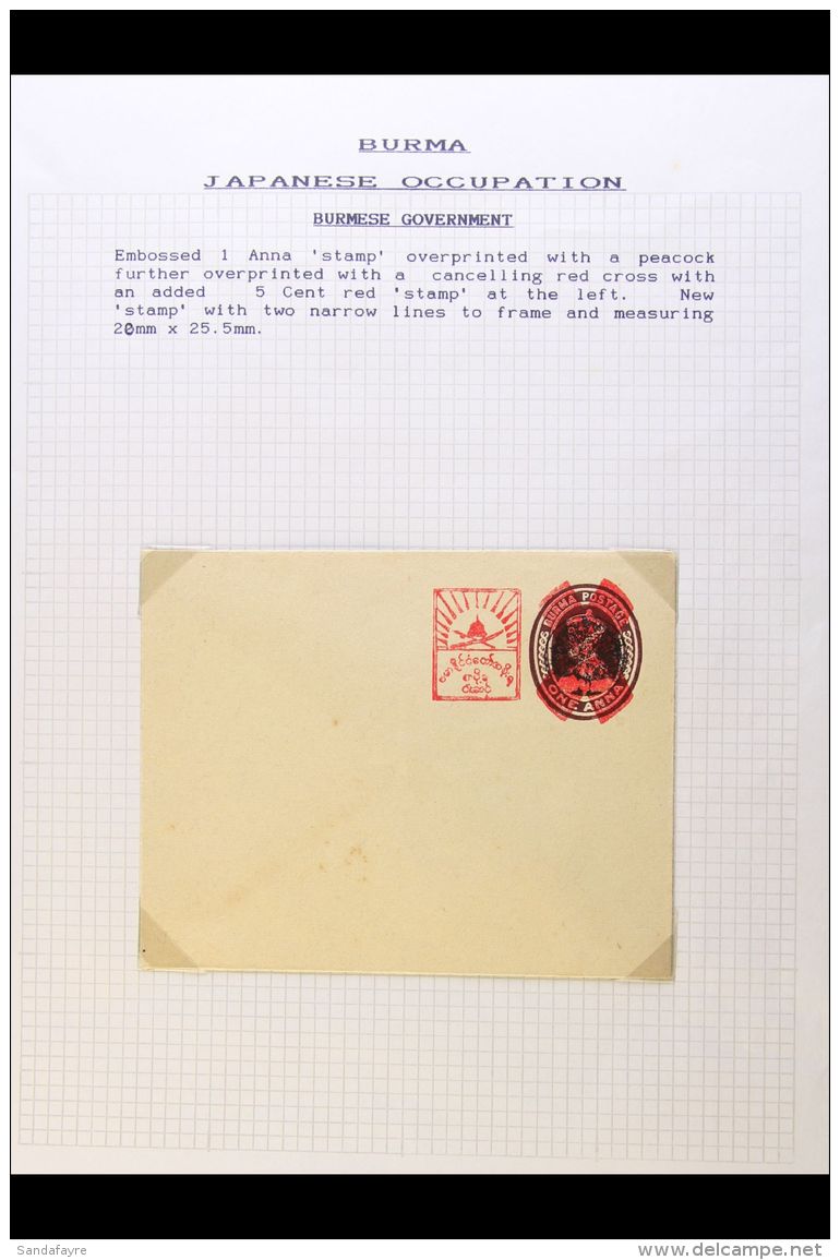 JAPANESE OCCUPATION POSTAL STATIONERY UNUSED COLLECTION - 1943 (July) New 5c Postal Rate, Existing Stationery... - Birmania (...-1947)