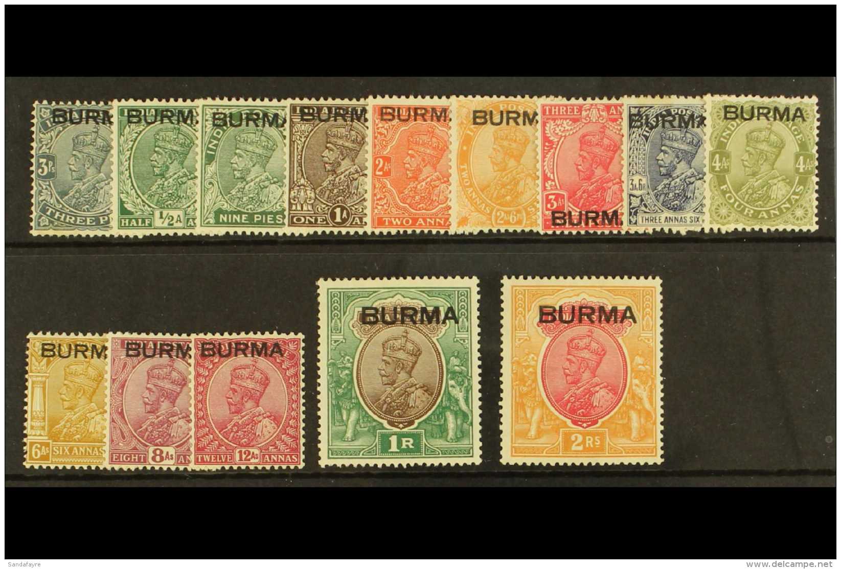 1937 Geo V Set Complete To 2r, SG 1/14, Very Fine And Fresh Mint. (14 Stamps) For More Images, Please Visit... - Birmania (...-1947)