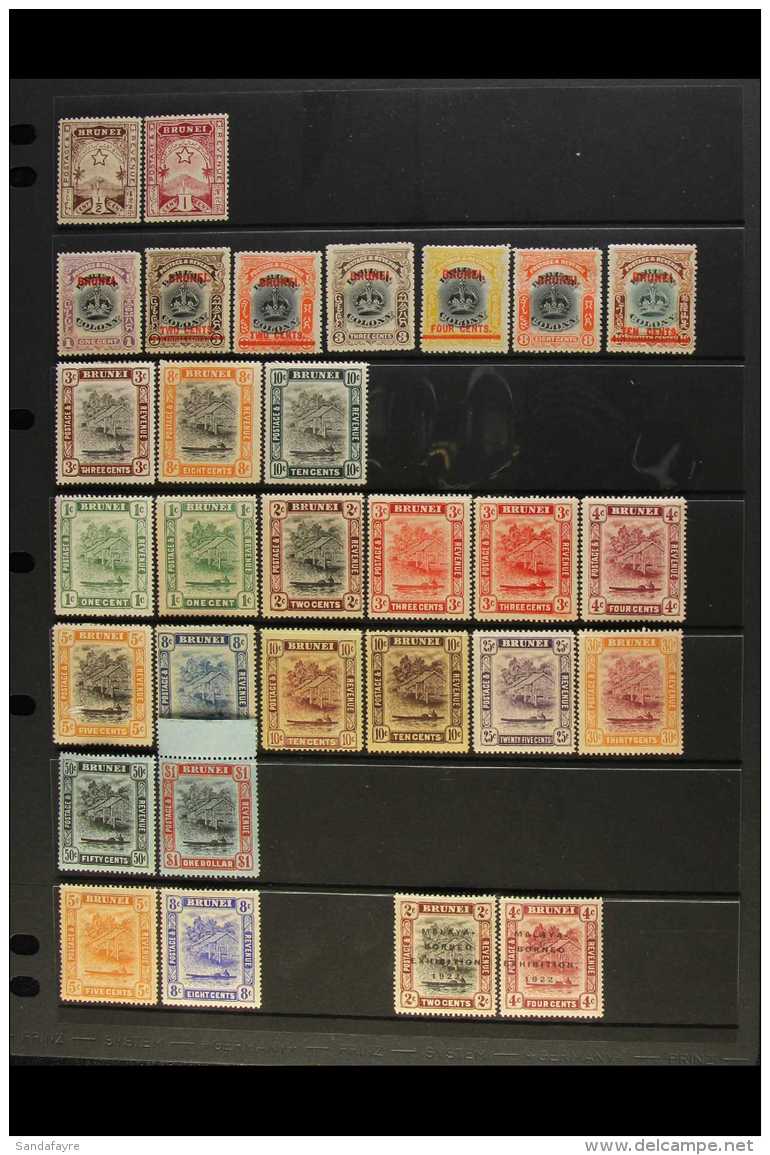 1895-1947 ALL DIFFERENT MINT COLLECTION Presented On A Pair Of Stock Pages. Includes 1906 Opt'd Range To 10c On... - Brunei (...-1984)