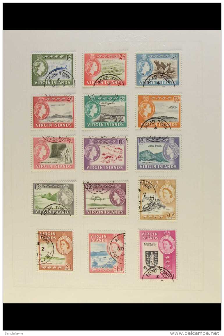 1937-1969 VERY FINE USED All Different Collection On Pages. Includes 1964-68 Definitives Complete Set. (45 Stamps)... - British Virgin Islands