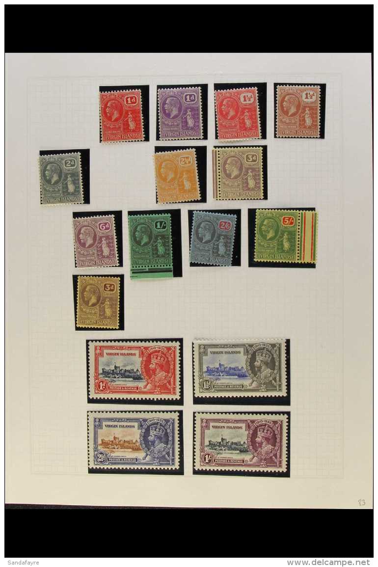 1913-1951 VERY FINE MINT All Different Collection. Includes 1922-28 Definitives Range To 5s, 1935 Jubilee Set,... - British Virgin Islands