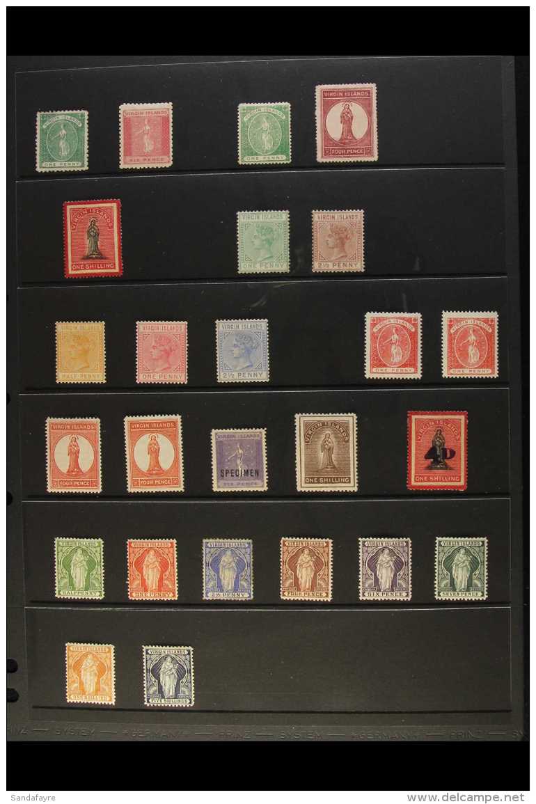 1866-1899 ATTRACTIVE MINT COLLECTION With 1866 (perf 12) 1d And 6d; 1867-70 (perf 15) 1d And 4d; 1867 (crimson... - British Virgin Islands