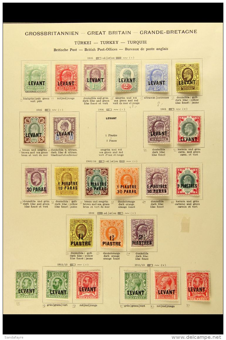 1885-1921 VERY FINE MINT COLLECTION Presented On Printed Album Pages. Includes Turkish Currency 1885 40p On... - Britisch-Levant