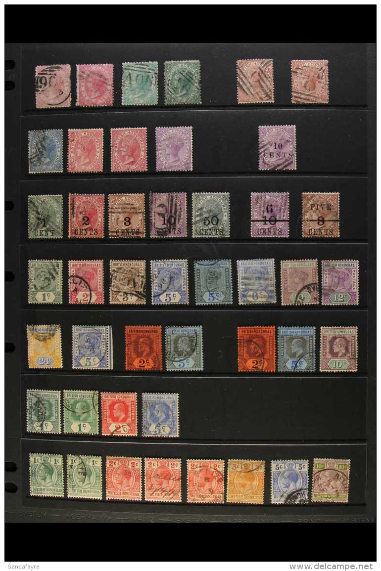1872-1961 USED COLLECTION. A Most Useful Range With "Better" Denominations, A Few Shades &amp; Some Later... - Honduras Britannico (...-1970)