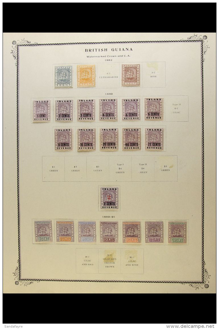 1882-1907 MINT COLLECTION Presented On Printed Pages &amp; Inc 1882 CA Wmk 1c, 2c &amp; 6c, 1888-89 Inland Revenue... - Guyane Britannique (...-1966)