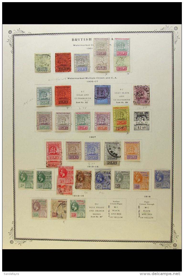 1862-1966 MINT AND USED COLLECTION On Printed Pages, Mostly Fine Condition. Note 1863-76 Small Range To 48c Used;... - Guyana Britannica (...-1966)